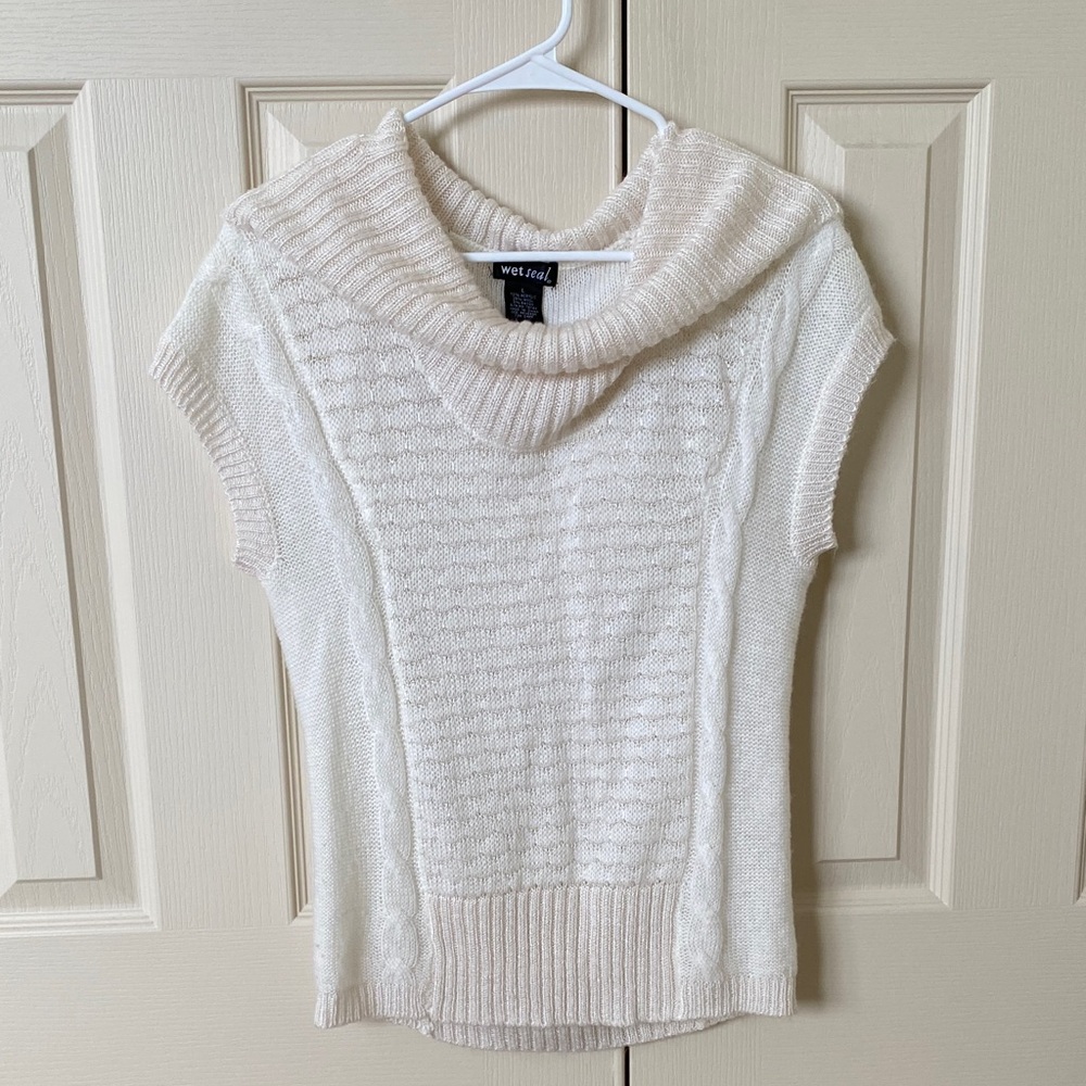 Wet Seal Women's Ivory Cowl Neck Sweater